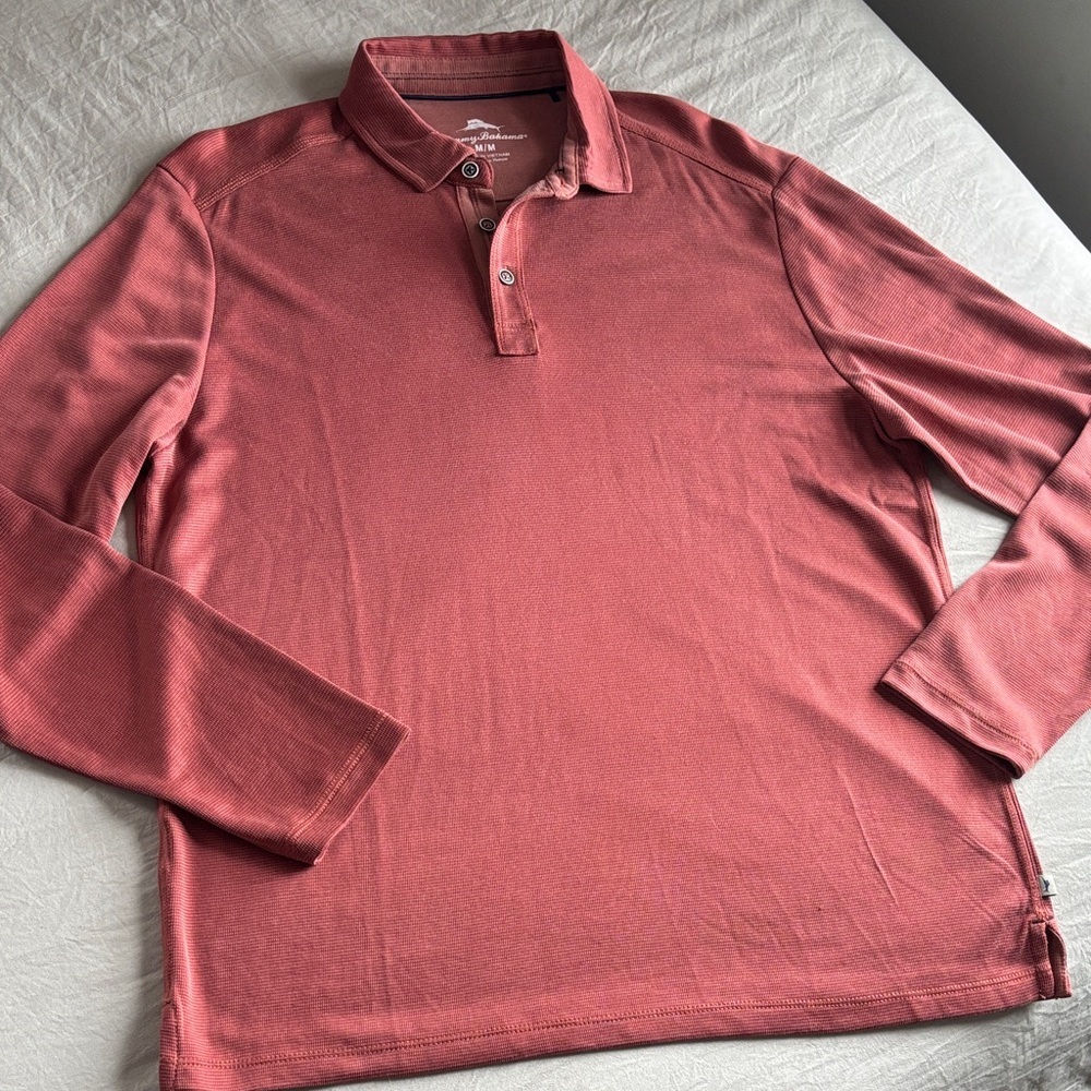 Tommy Bahama Brick Red Long Sleeve Polo
